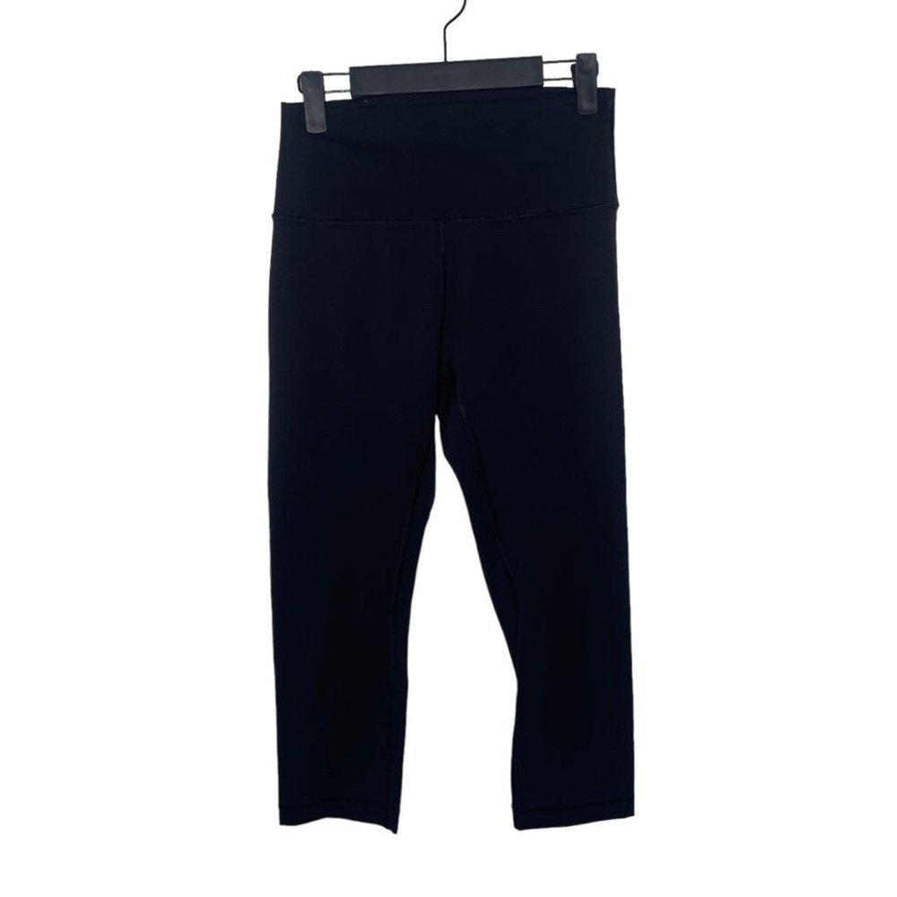 Lululemon High Rise Cropped Leggings Black Size 8 Yoga Training Pants